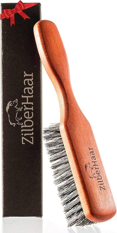 ZilberHaar Regular Beard Brush Soft Boar Bristle Pear Wood Handle