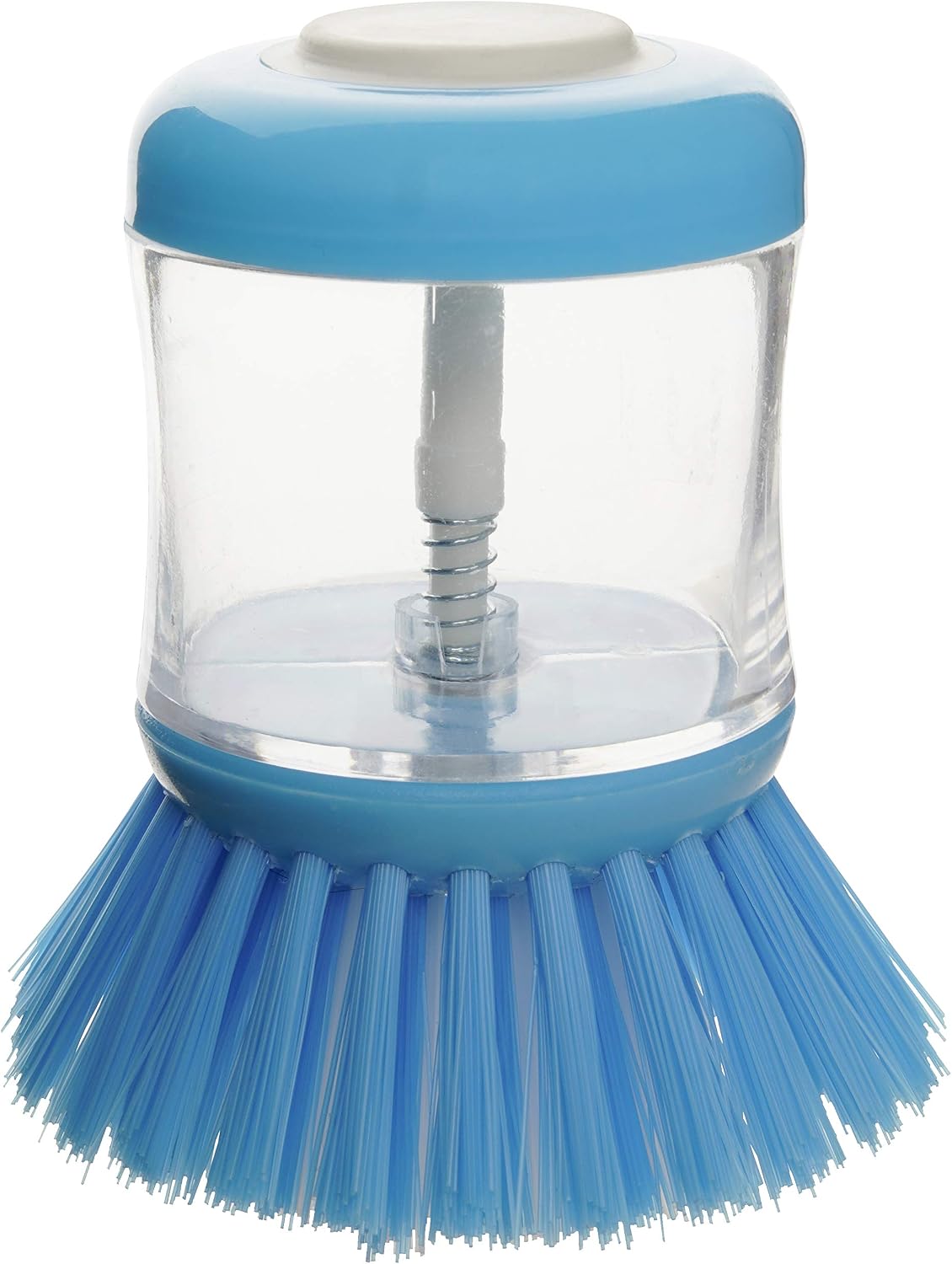 Fackelmann 41576 Washing Up Brush, Washing Up Brush with Reservoir for Dishes and Dishes Plastic, Blue, 8 x 7 x 5 cm