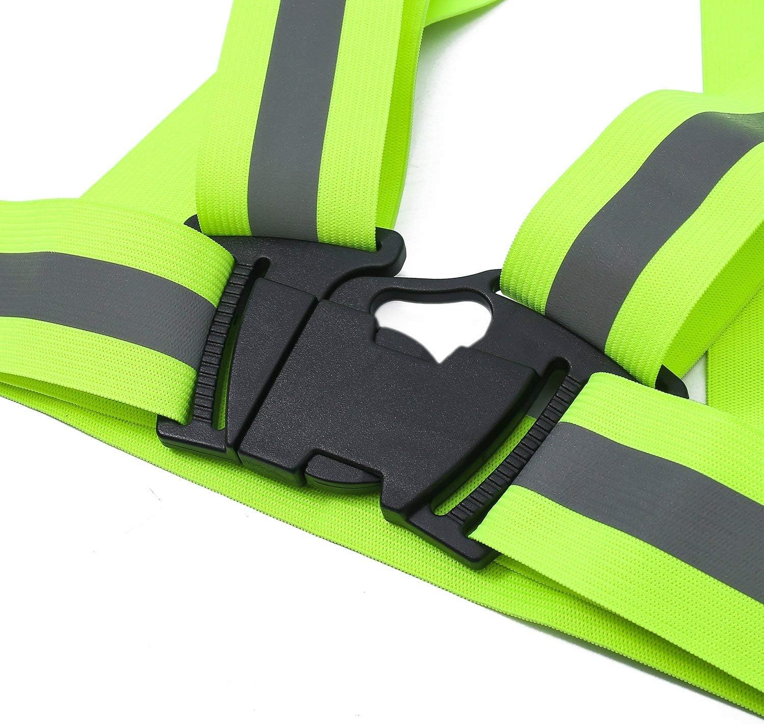 Reflective Vest (2 Pack) Lightweight, Adjustable & Elastic Safety & High Visibility for Running Jogging, Walking, Cycling Fits Over Outdoor Clothing - Motorcycle Jacket Outdoor Gear (Green) - - 