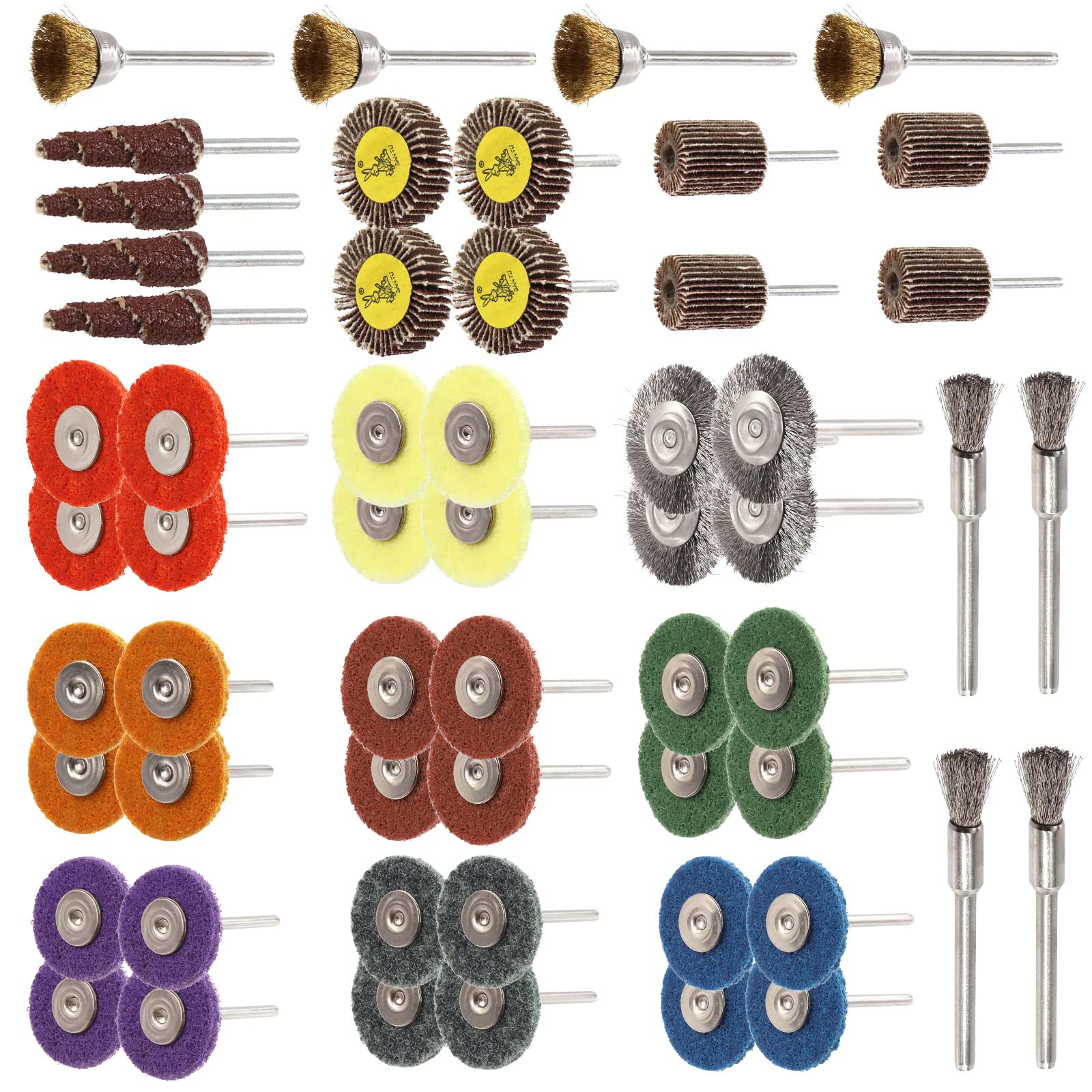Swpeet 56PCS Buffing Polishing Wheel Set, Buffing Polishing Wheels Burr for Rotary Tools with Shank