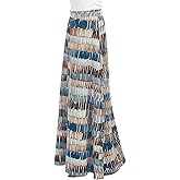 Lock and Love Women's Casual Comfy Stylish High Waist Flare Long Maxi Skirt – Available in Print & Solid Options