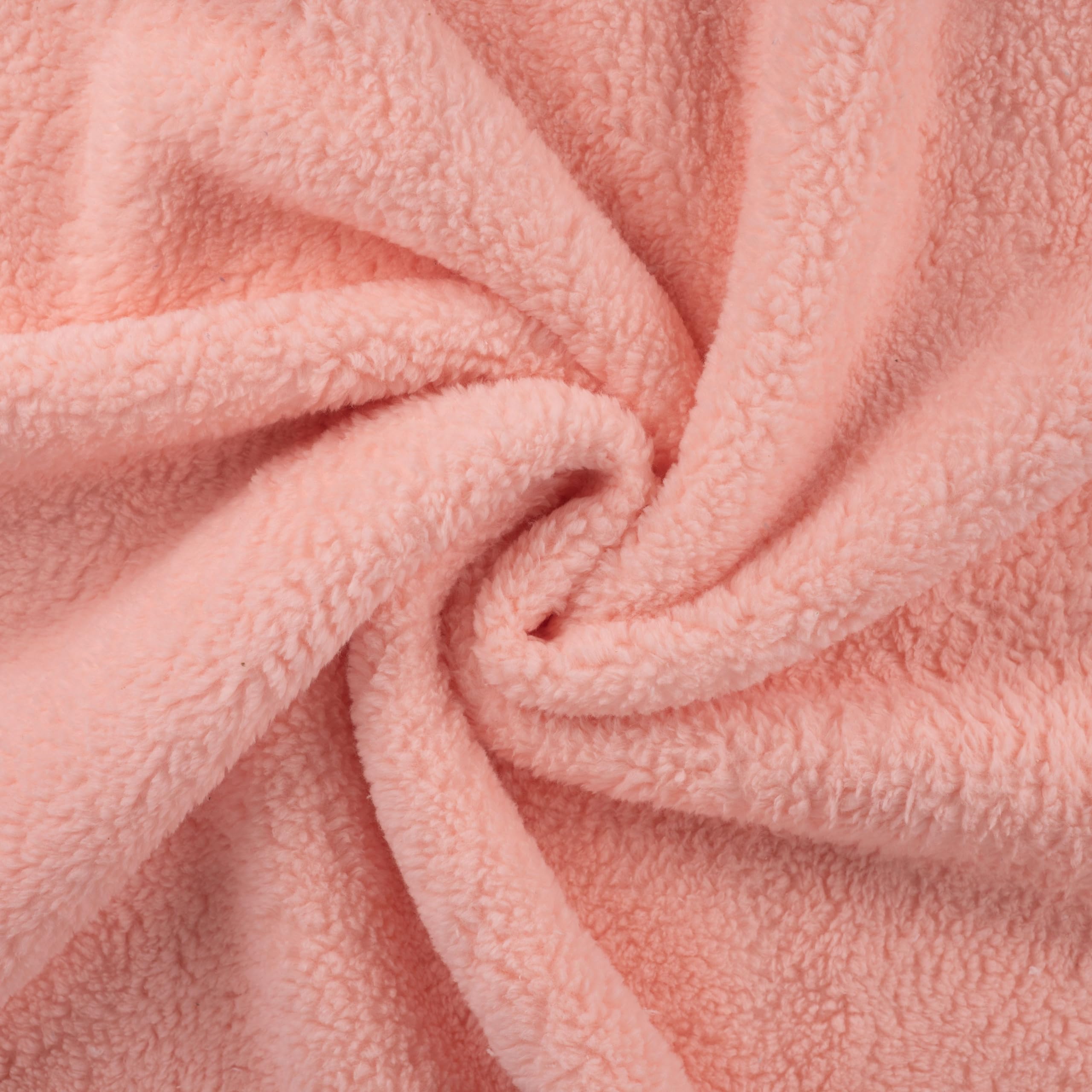 Cotton Teddy Sherpa Fleece Fabric Material - Salmon, 1Mtr 150cmx100cm