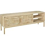 Amazon Brand – Rivet Pieced-Wood Reclaimed-Fir Storage Media Console, 63"W, Natural Stain