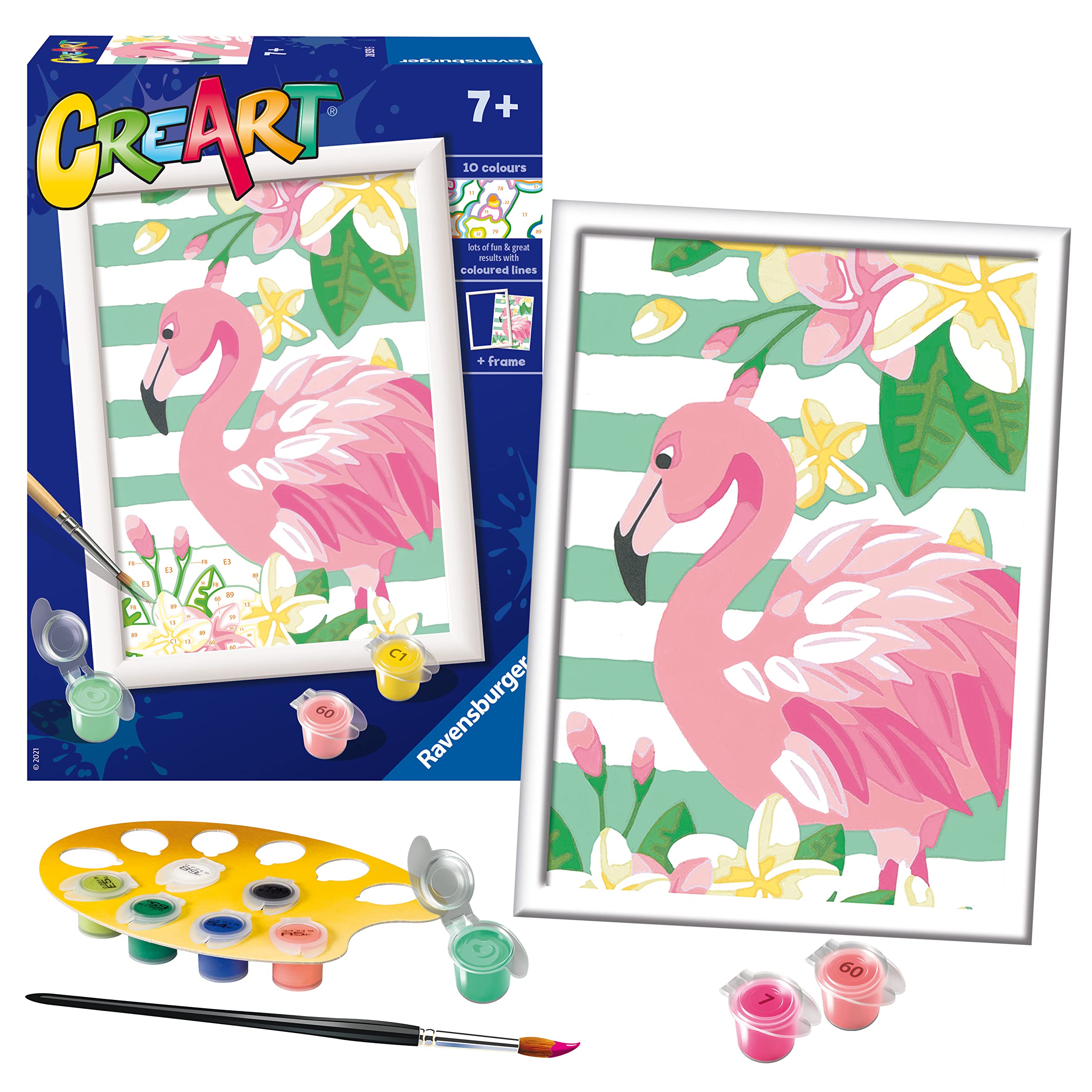 Ravensburger CreArt Think Pink Flamingo Paint By Numbers Kits for Children & Adults Ages 7 Years Up - Kids Craft Set