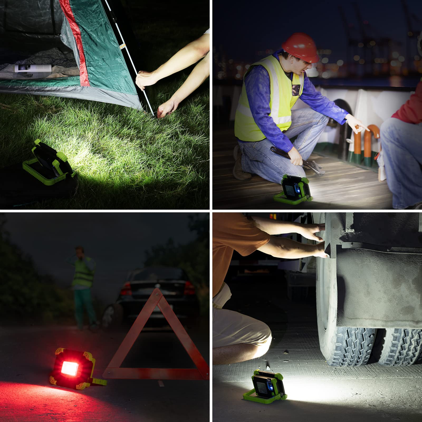 Lepro Led Akku Strahler, Wiederaufladbare Campinglampe aus Aluminium, 20W 2000 Lumen Arbeitsleuchte mit 5 Beleuchtungsmodi und 5200 mAh Powerbank, für Notfall, Camping 9