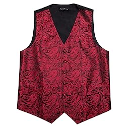 Barry.Wang Mens Suit Vest Paisley/Flower Silk