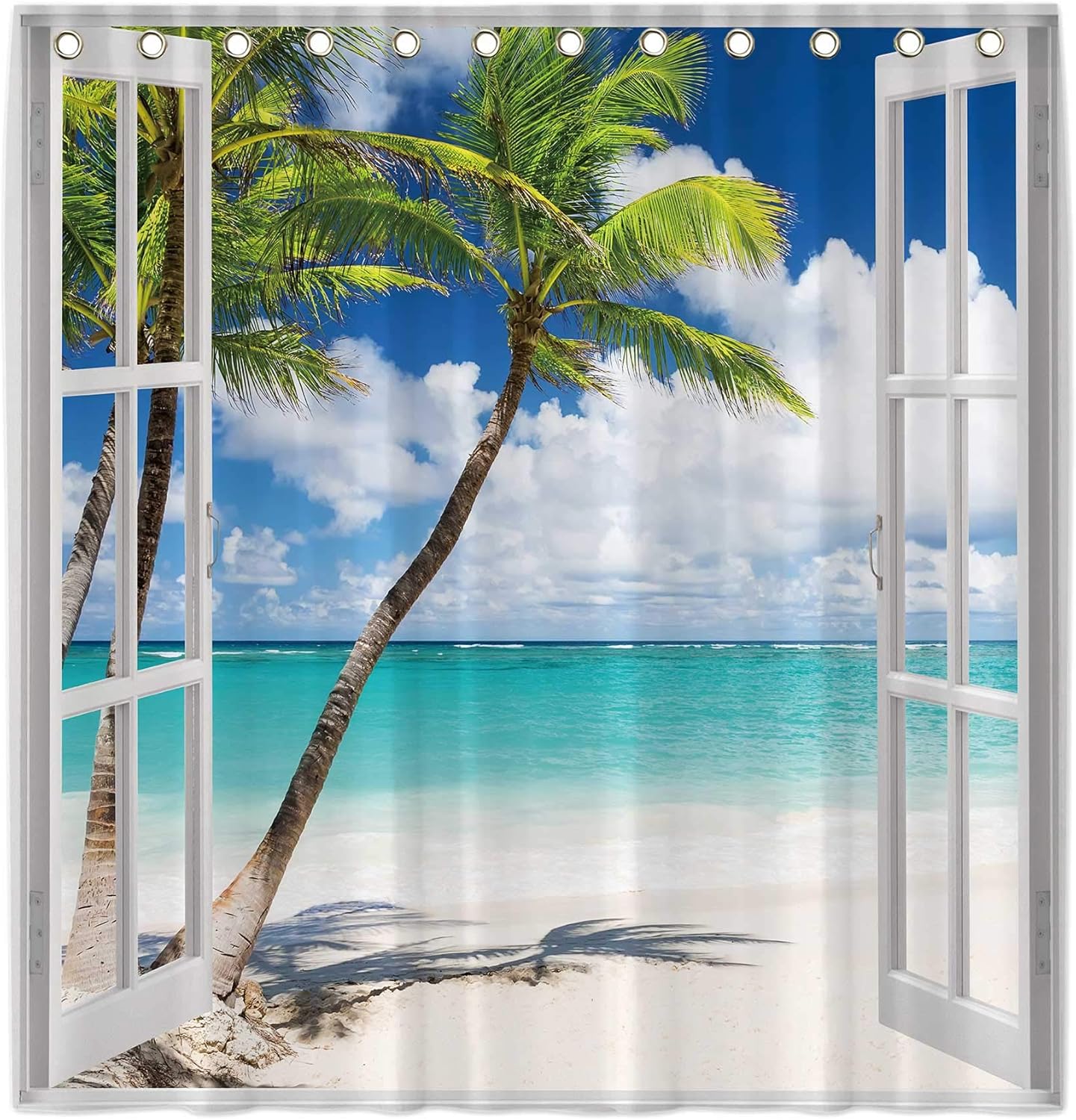 Allenjoy 72x72 Summer Beach Shower Curtain for Bathroom Set