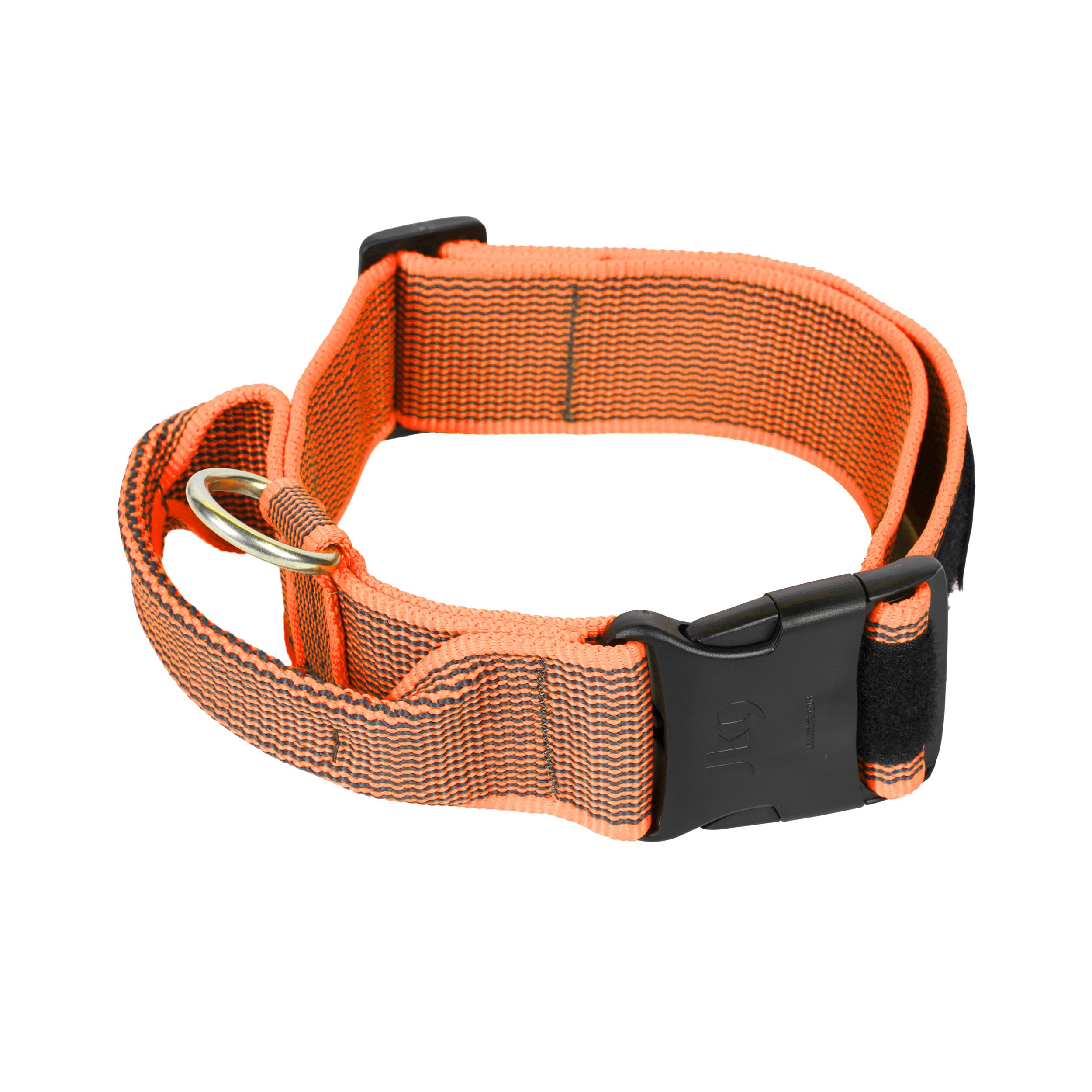 Julius-K9 Color and Gray Collar with Handle and Interchangeable Patch, 50 mm (49-70 cm), Orange-Gray