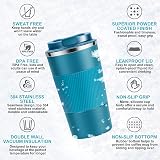 YINJOYI Travel Mug 380ml Stainless Steel Vacuum Insulated Blue view 3