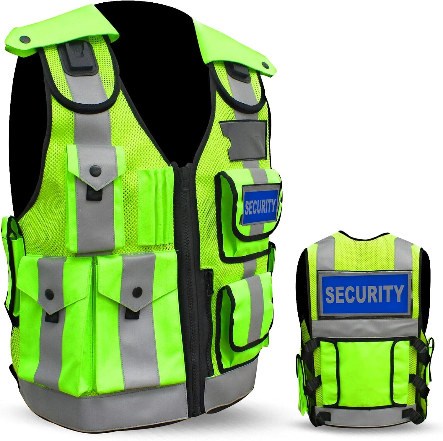 Gilet Tattico Alta Visibilità 360° – Giubbotto Sicurezza Riflettente Per Agenti, Cani Poliziotto E Controllori, Nylon Lavabile