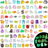 GSrenyu 100pcs Mini Resin Animals Glow In The Dark Luminous Figurines view 1
