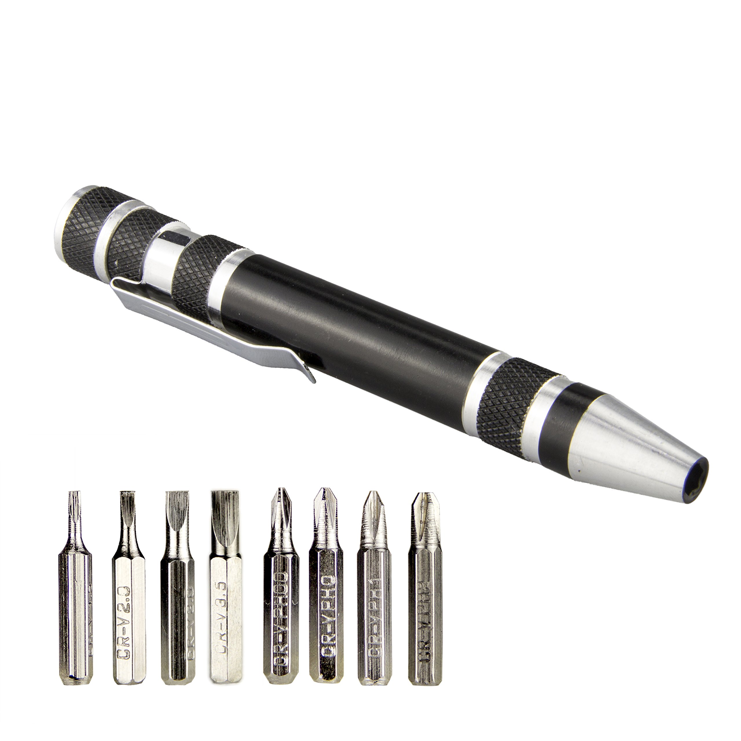 Photo 1 of SWATOM 8 in 1 Mini Screwdriver Set Small Screwdrivers Pen Magnetic Repair Tools EDC Compact Precision Gadgets for Computer Eyeglasses Daily Home Improvement Use (Black)