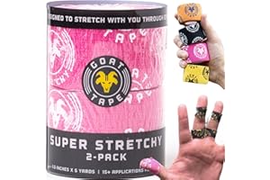 Goat Tape Super Stretchy Thumb Tape - Weightlifting Hook Grip Tape & WOD Tape for Cross Training, Gym Workout Tape, Athletic Finger Wrap - Flexes with Every Move - 15 Feet per Roll (Pink 2-Pack)
