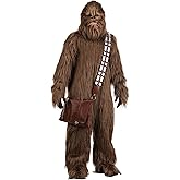 Adult Star Wars Chewbacca Premium Costume | Wookiee Jumpsuit, Padded Mask, Gloves and Bandolier Satchel