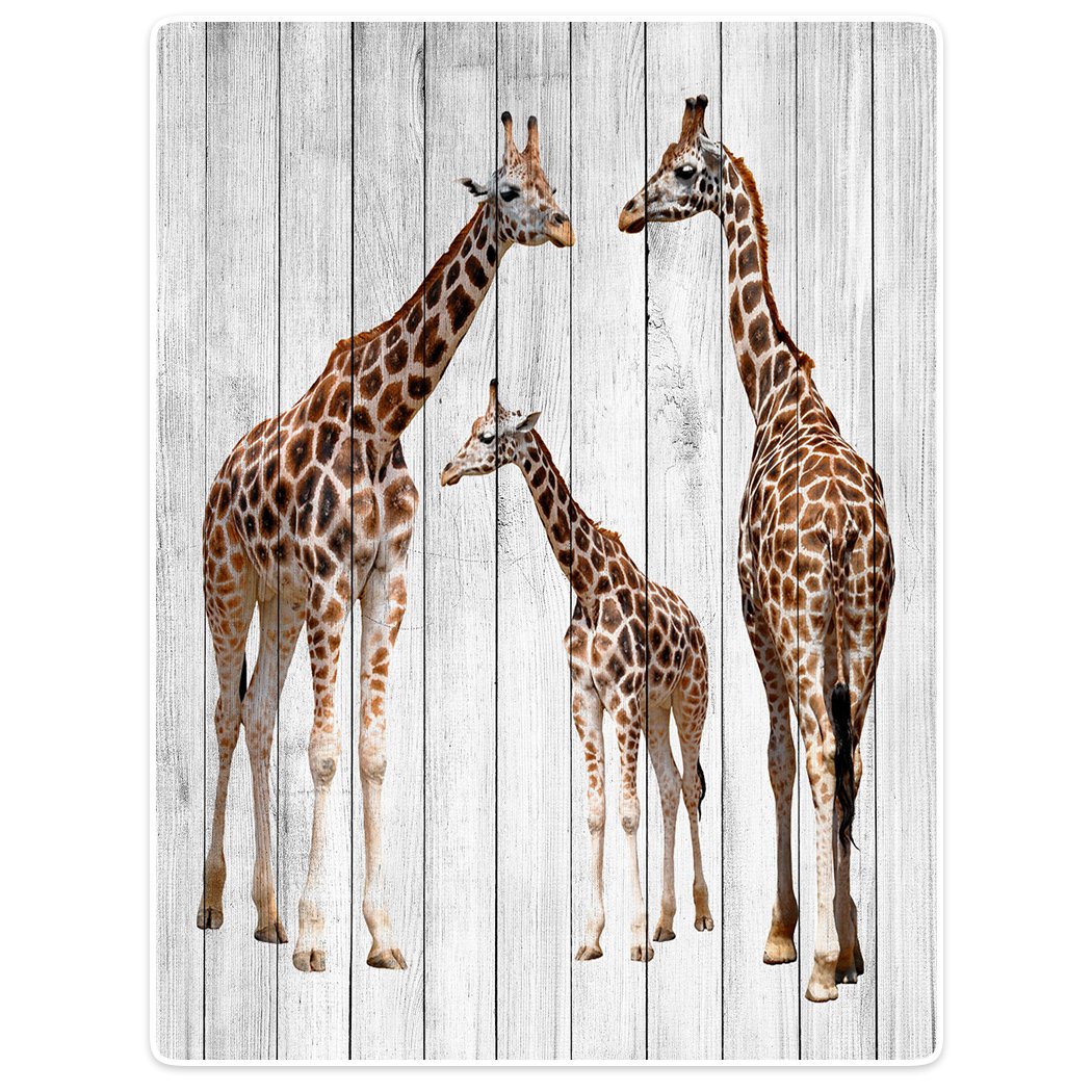 YISUMEI Blanket 125 x 150 cm Soft Flannel Fleece Blanket Throw Giraffe Wood Grain