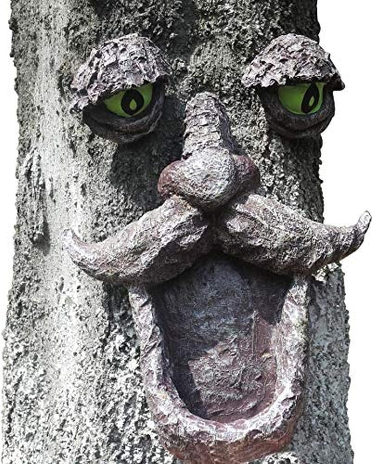 Alimentador de pájaros con cara de árbol, para colgar árboles