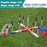 JacJoe All Pro Wooden Ring Toss Games Premium Quoits Garden Game Set (Large) view 6