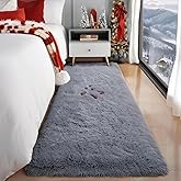 PAGISOFE Super Soft Runner Rugs for Hallway 2x6 Ft,Grey Fluffy Rug Home Decor Aesthetic, Fuzzy Plush Long Bedside Rugs for Room Decor Indoor Fluffy Shaggy Furry Throw Rug for Teen Dorm Nursery