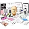 Hoka Lash Eyelash Extension Kit & Training Course and Certification, Professional Lash Extension Kit for Beginners Includes Practice Mannequin Head, Lash Trays, Glue, Tweezers, Fan & More