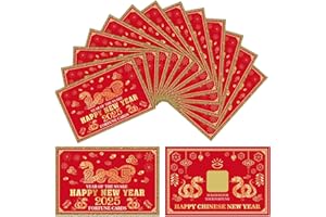 MIAHART 30Pcs 2025 Chinese New Year Fortune Cards for Year of The Snake 2025 New Year Scratch Off Lucky Card New Year Greeting Cards for Spring Festival Lunar New Year Party Decorations