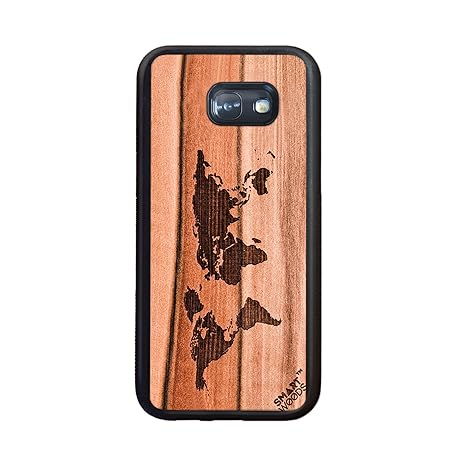 SmartWoods World map Schützhülle für Samsung A5, Holzcase für Smartphone, Handyhülle, Schutzhülle aus Holz für Samsung, ökolo