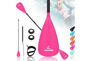 LEDONNE SUP Paddle 4-Piece Adjustable Kayak Paddle Floating Lightweight Paddle Board Oar with Aluminum Alloy Shaft and 2 Nylon Blades Best Price Based on Our 3 Million Sets Per Year 500 bought monthly
