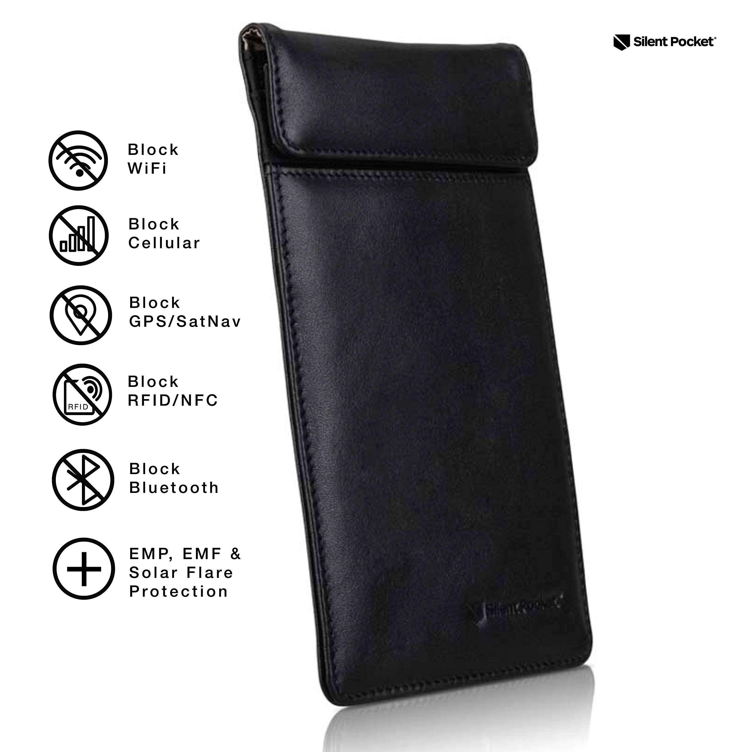 Silent Pocket Faraday Bag Smartphone Sleeve Leather or Waterproof