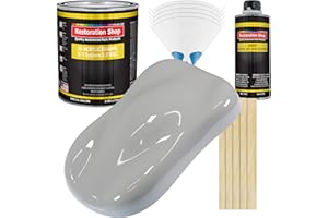 Restoration Shop - Mesa Gray Acrylic Enamel Auto Paint - Complete Gallon Paint Kit - Professional Single Stage High Gloss Automotive, Car, Truck, Equipment Coating, 8:1 Mix Ratio, 2.8 VOC