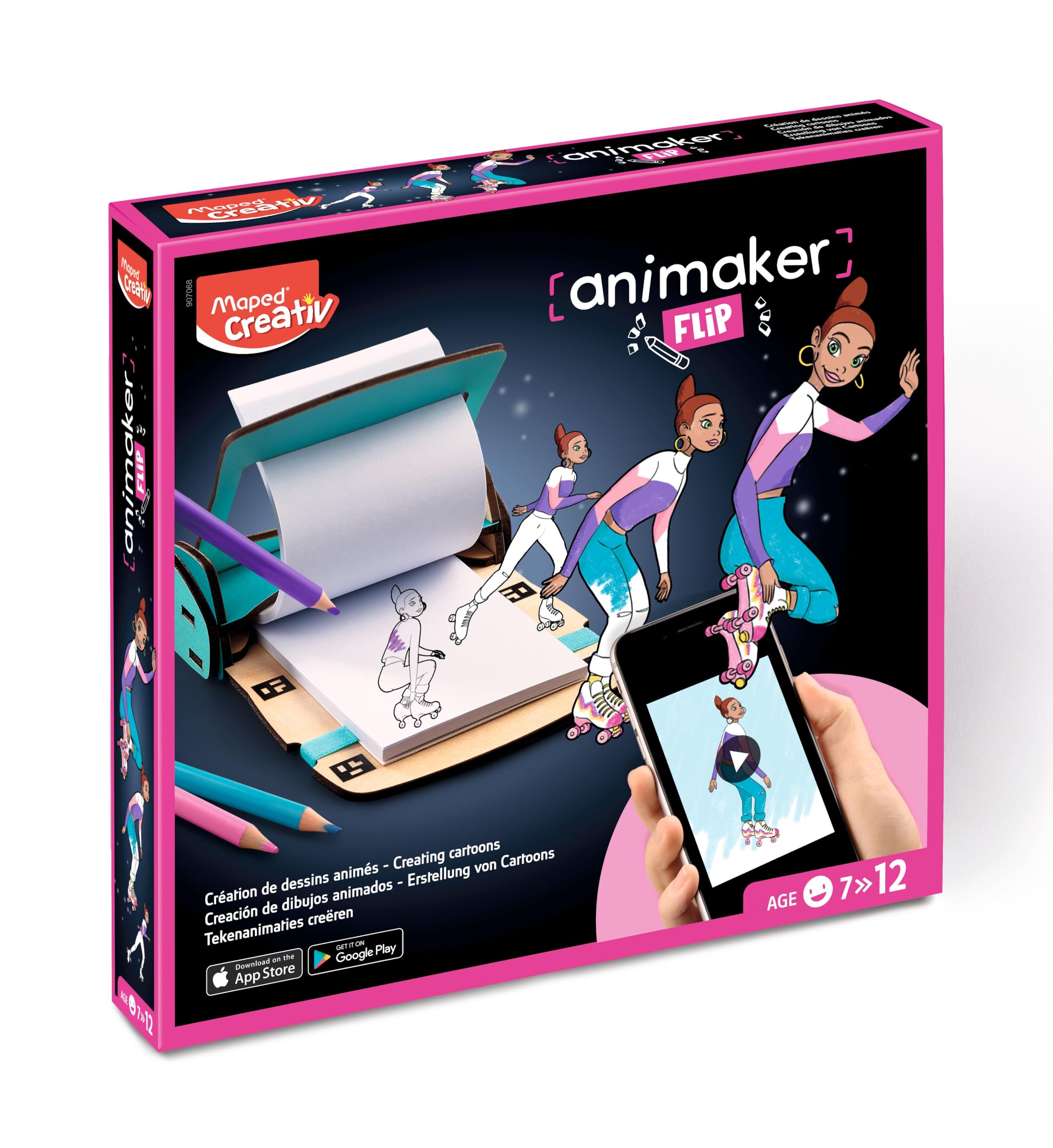 Maped Creativ Animaker Flip/Flash Set with Colouring Book and Pencils + Instructions for Animaker app (Flip Poetic) — image 1