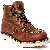 EVER BOOTS Moc Toe Work Boots for Men Construction Lightweight Wedge