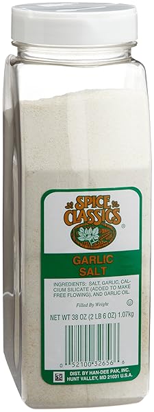 SPICE CLASSICS GARLIC SALT, 38-OUNCE CANISTERS (PACK OF 3)