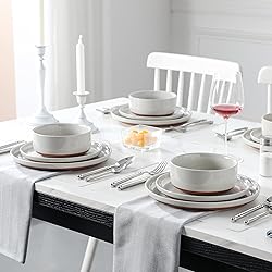 MALACASA Plates and Bowls Sets, 18 Pieces Modern