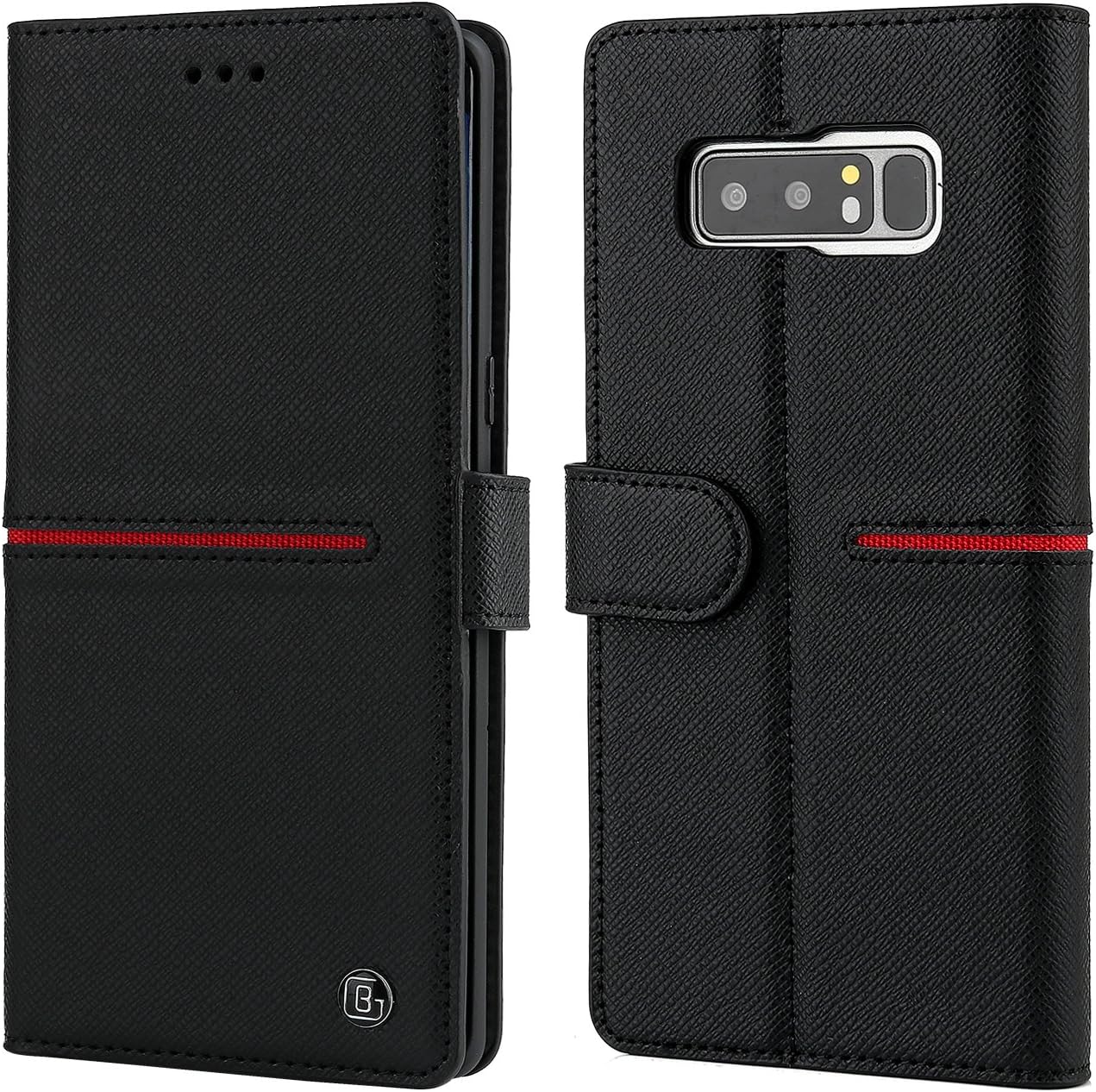 MILAN NICE Galaxy Note 9 Leather Wallet Case Cover with Cash Card Holder and Kickstand Flip Style Compatible with Phone Samsung Galaxy Note 9 Protection (Black)