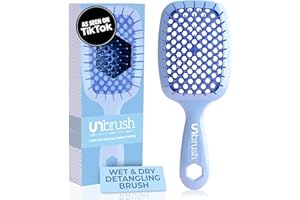 FHI Heat UNbrush Detangling Brush for Pain-Free Brushing on All Wet or Dry Hair Types — Durable DuoFlex Anti-Static Bristles, Lightweight Handle, Vented Hair Brush