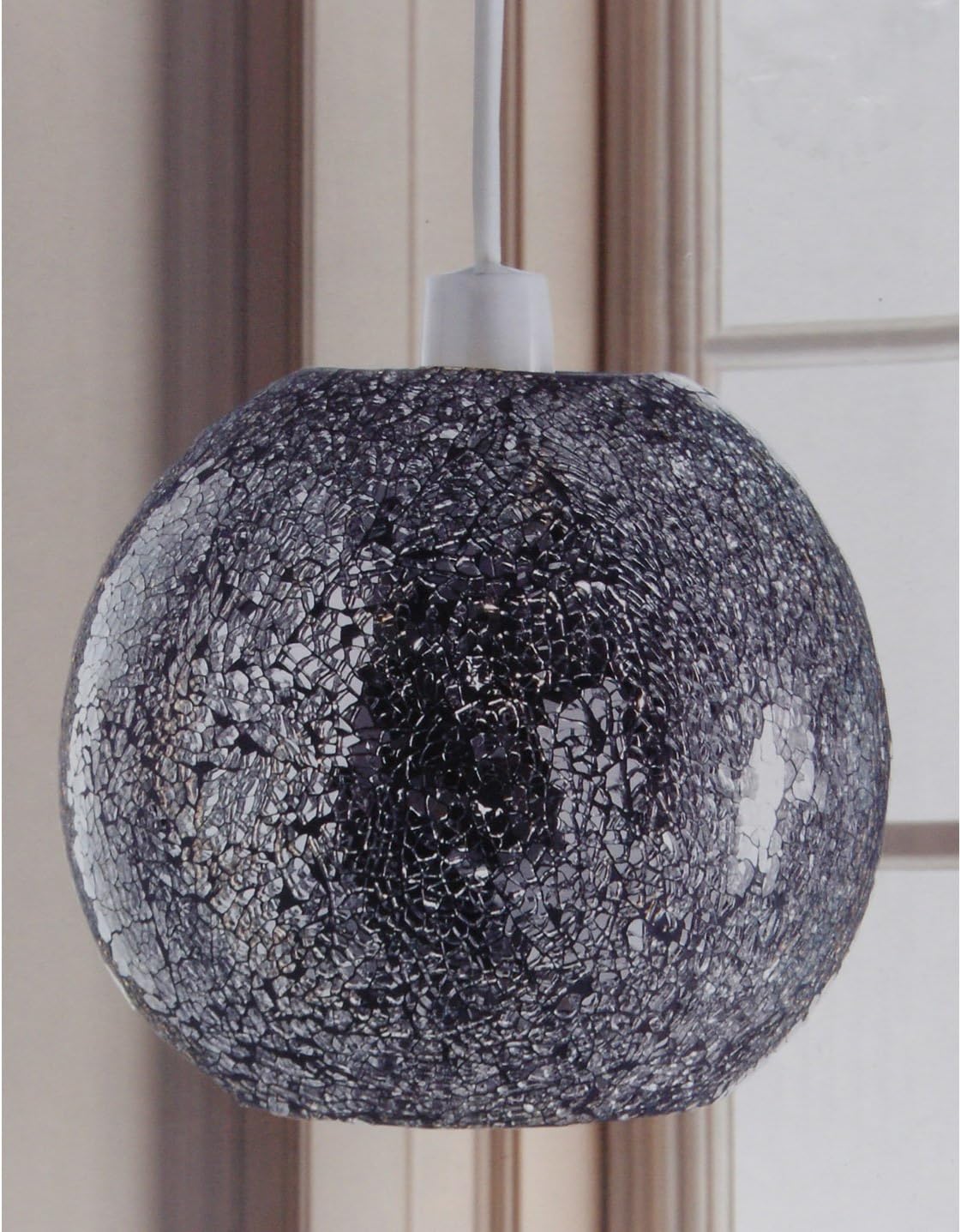 New Mosaic Black Crackle Easy Fit non electrical pendant lightshade