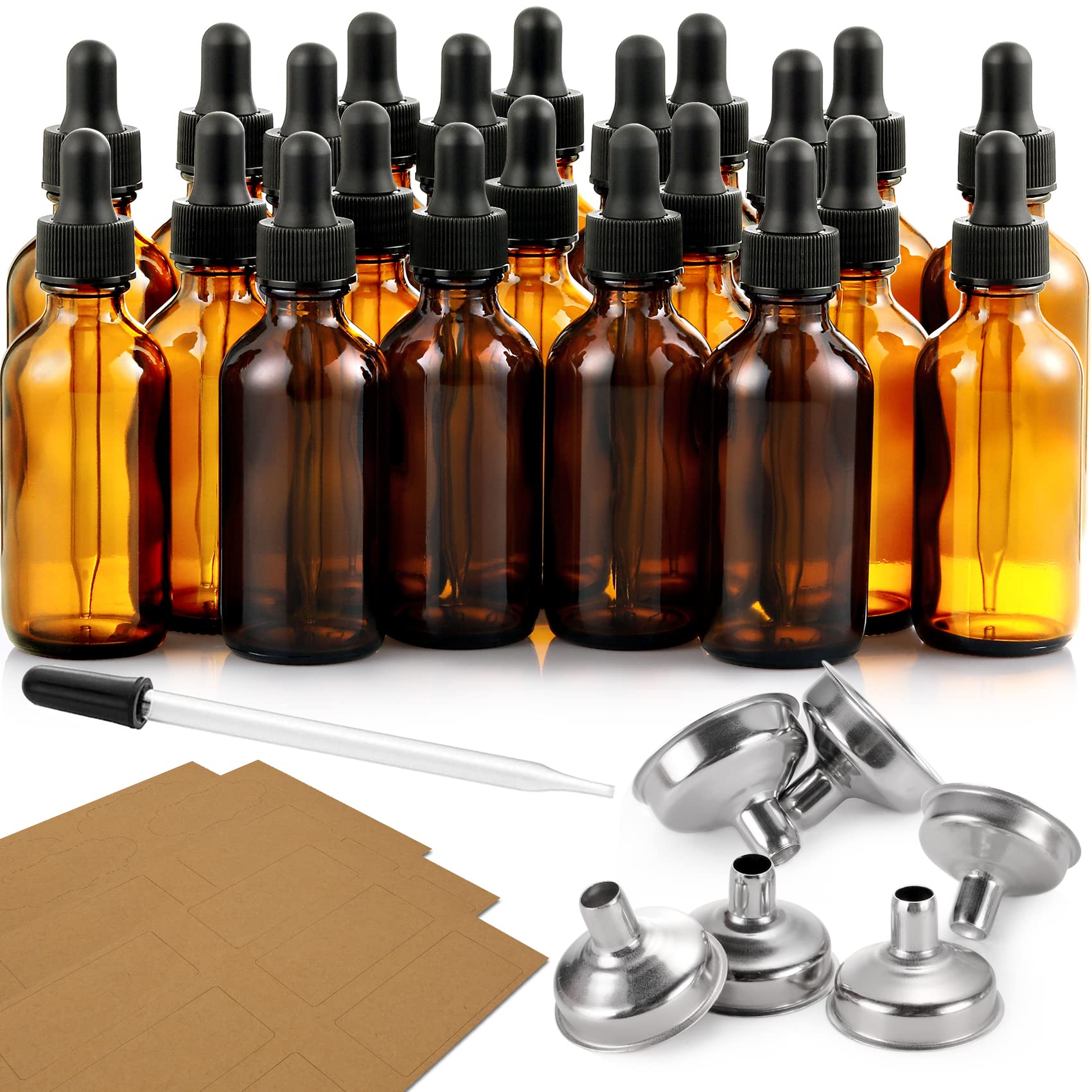AOZITA 24 PCS, 1 oz Dropper Bottles for Essential