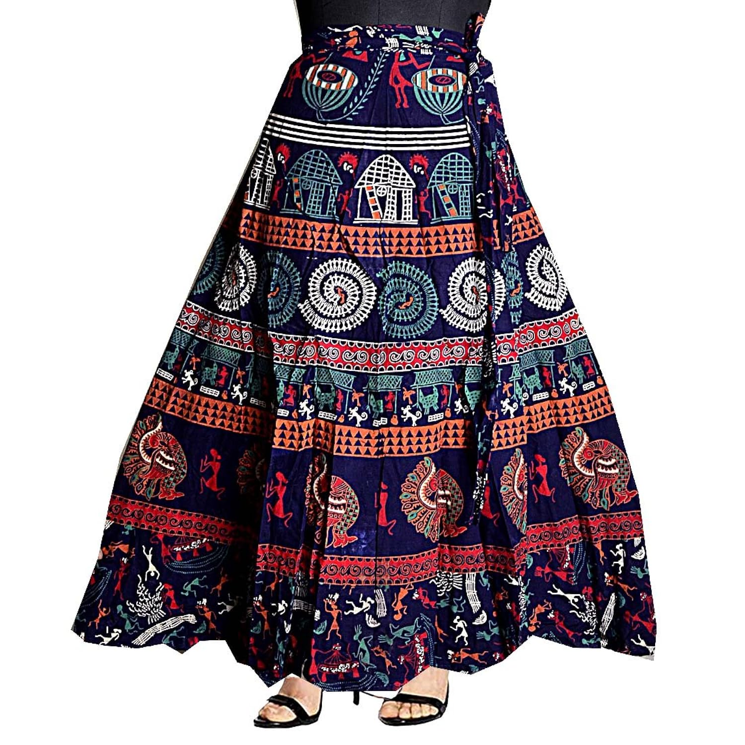 jwf women's cotton straight long skirt(sk_5211, multicolour, free size)