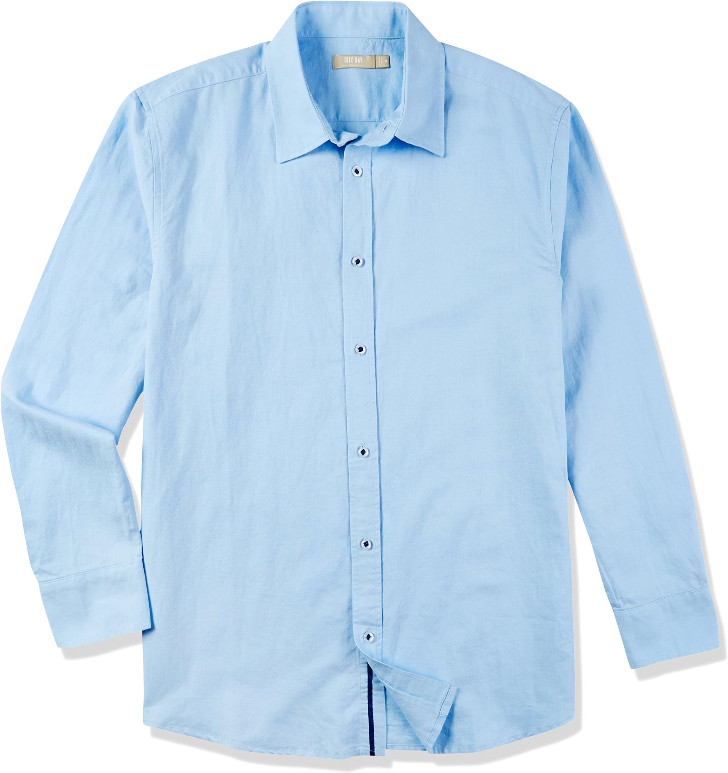 Isle Bay Linens Men's Standard-Fit Long Sleeve Casual Shirt