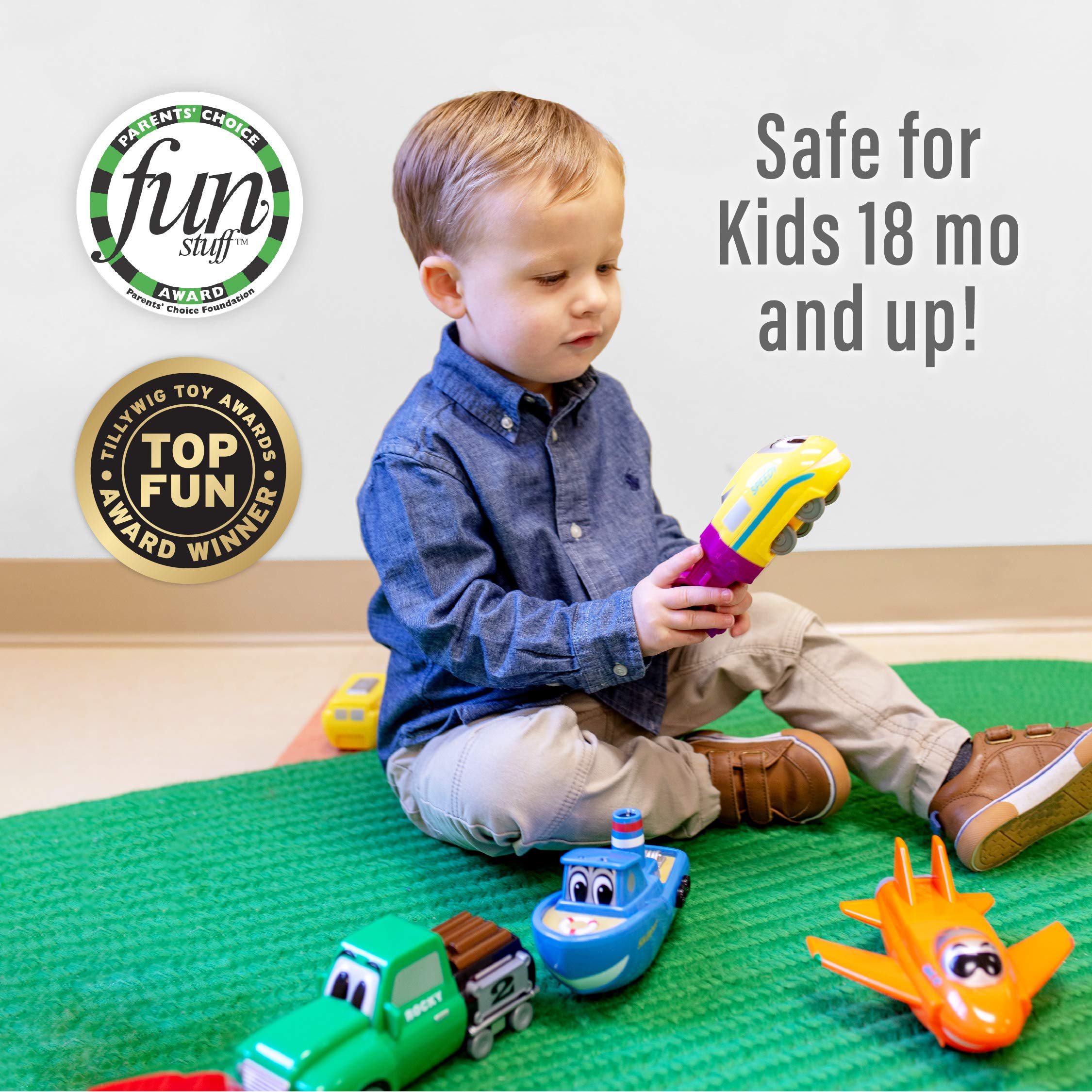 Mix or Match Vehicles Junior, Magnetic Toy Play Set, 8 Pieces