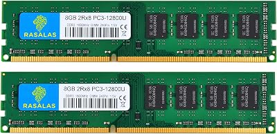 Rasalas 16GB (2x8GB) DDR3L 1600MHz PC3L-12800U Desktop RAM Non-ECC UDIMM 1.35V