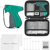 Tagging Gun for Clothing, Price Tag Gun for Clothes Labeler with Case, Standard Price Tagger Retail Garment Attacher with 6 Needles, 2000 2"+1000 1.35" Fasteners for Store Warehouse Yard(Not Mini)