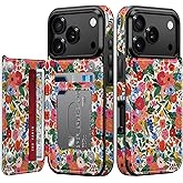 Goodon for iPhone 17 Pro Case Wallet - Flip Folio Leather Cover with Trendy Floral Design, 3 Card Slots & Kickstand Function, Stylish Protective Phone Case for Women and Girls - Flower Garden