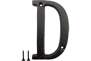 TripDock 5.1 Inch House Number, Metal Address Number For Door, Street, Mailbox, Home, Easy to Install, Black Brown (Letter D)