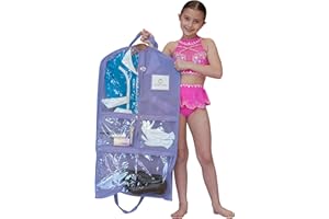 KENDALL COUNTRY Waterproof Hanging Garment Bag 35 inch Clothes Bag with Gusset, 5 Pockets & Side Zip for Dance Costumes, Skating, Theatre, Beauty Pageants & More. Best for younger performers and small costume pieces.