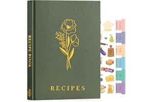 Lanpn Blank Recipe Book Cookbook to Write in Your Own Recipes, B5 Leather Cover Waterproof Empty Cooking Journal for 70 Recip