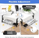 SEGNAYEN Under Desk Cable Management Tray No Drill Metal Wire Organizer Clamp view 5