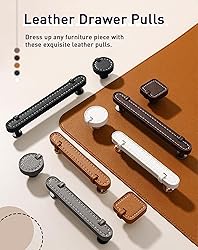 CcHhyyt 2 Pack Leather Cabinet Handle Pulls