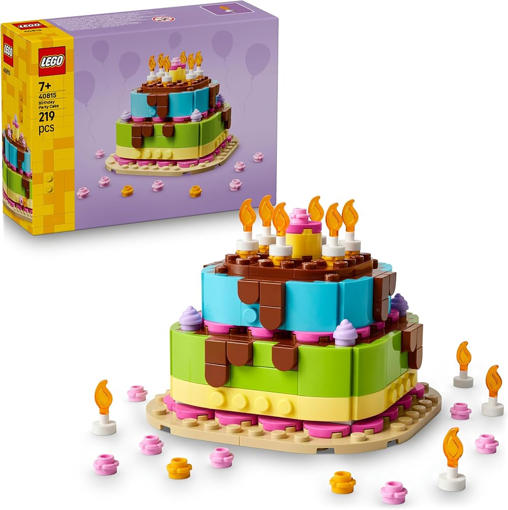 LEGO Birthday Party Cake Toy 40815 Create Candles Flowers Customisable Decor