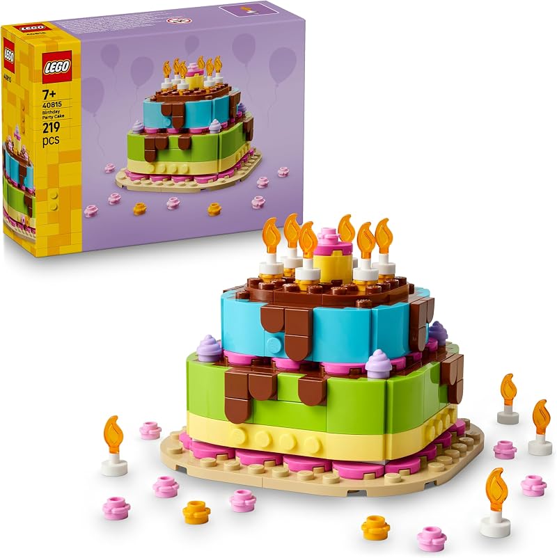 LEGO Birthday Party Cake Toy 40815 Create Candles Flowers Customisable Decor