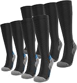 SONORAN 20-30 mmHg Graduated Compression Socks for Men Women Black Blue Gray S/M